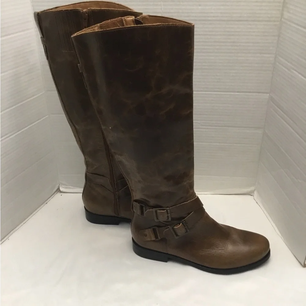 Matisse Brown Over the Knee Boots with Distressed Leather